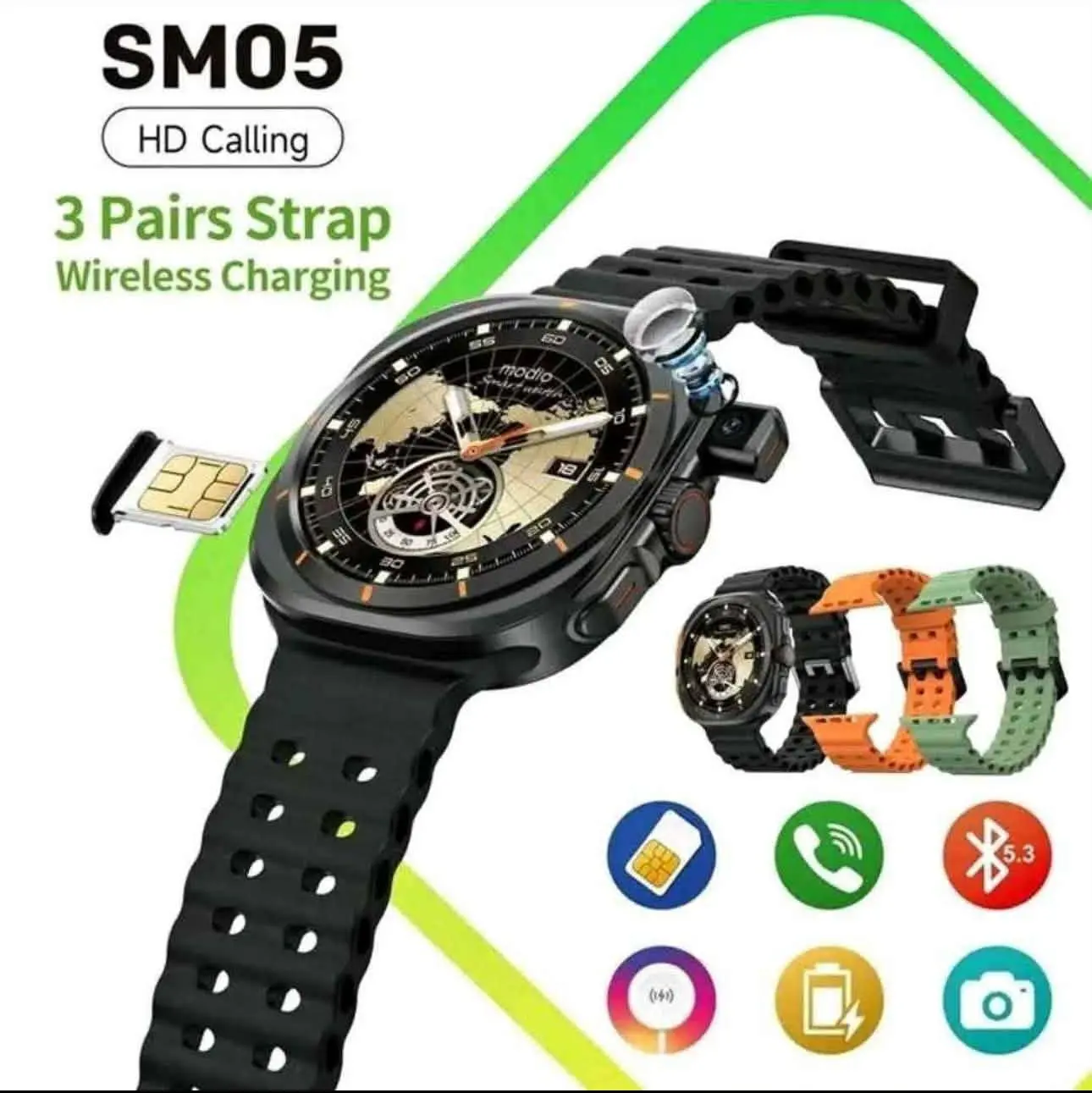 Modio SM05 – Smartwatch Bluetooth avec SIM & Appels